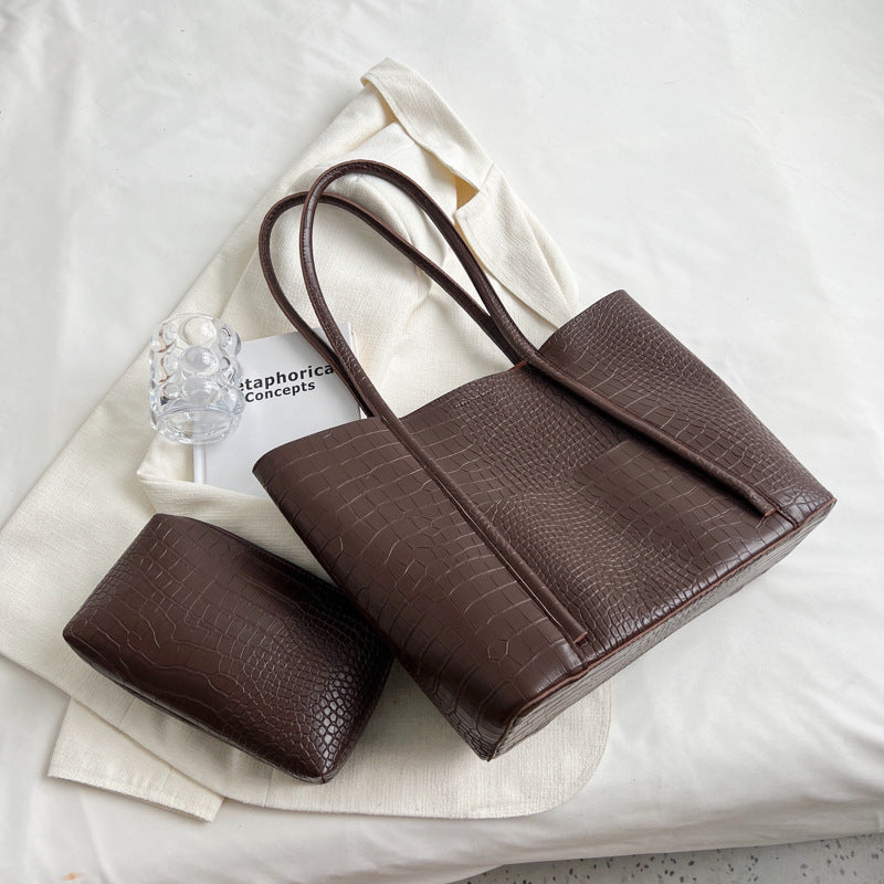 Grand Sac Tote Femme Cuir PU Gaufré