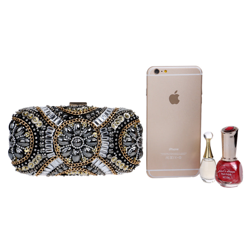 Pochette Soirée Perles Strass - Sac Clutch Femme