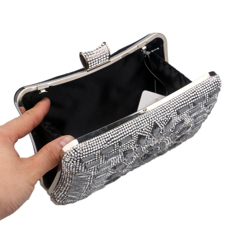 Pochette Soirée Femme Diamants Luxe Forme Oreiller