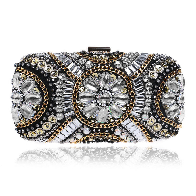 Pochette Soirée Perles Strass - Sac Clutch Femme