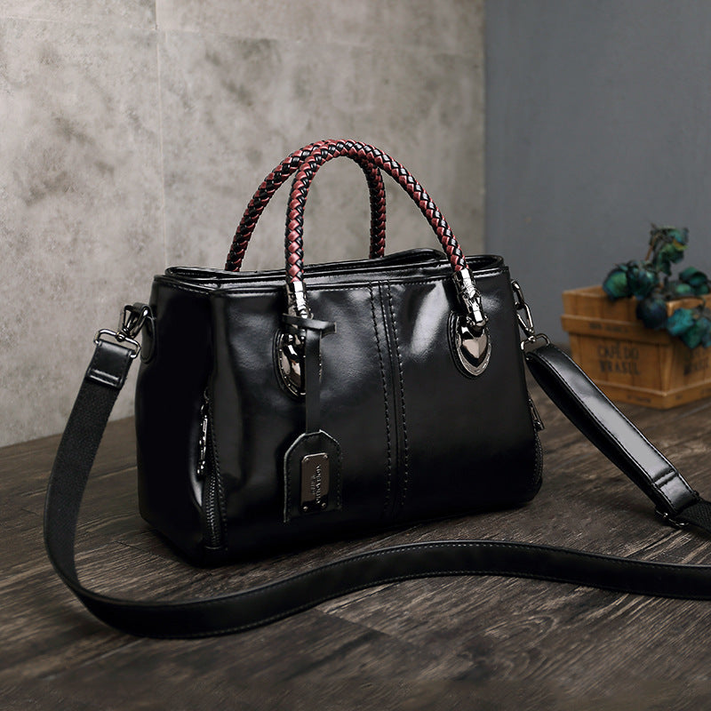 Sac à main grande capacité Style coréen tissé PU