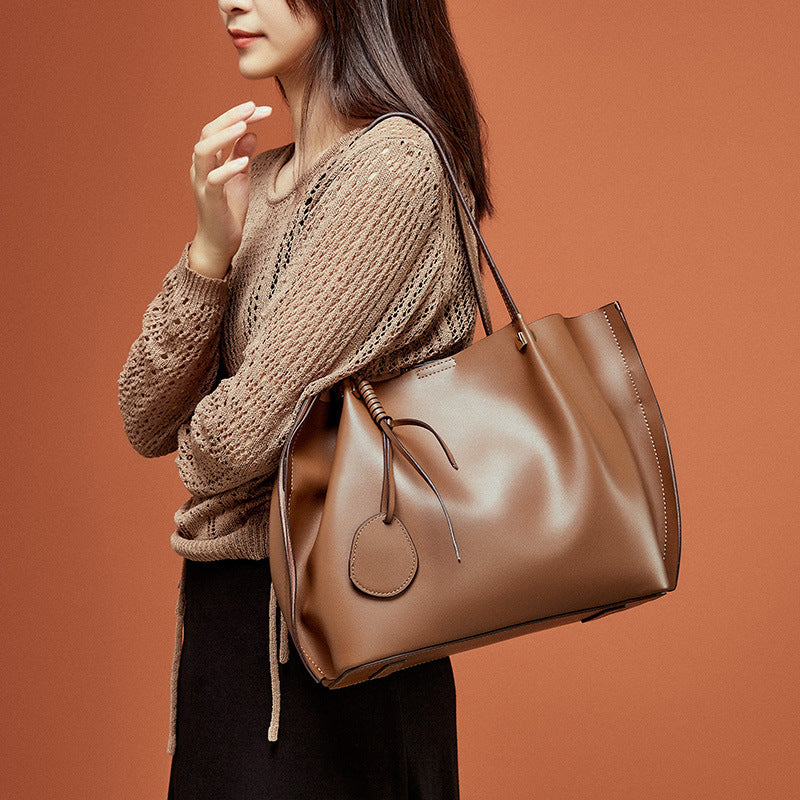 Sac de Cours Femme Élégant – Tote Bag Grande Capacité en Cuir