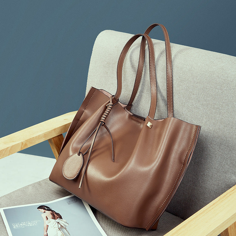 Sac de Cours Femme Élégant – Tote Bag Grande Capacité en Cuir