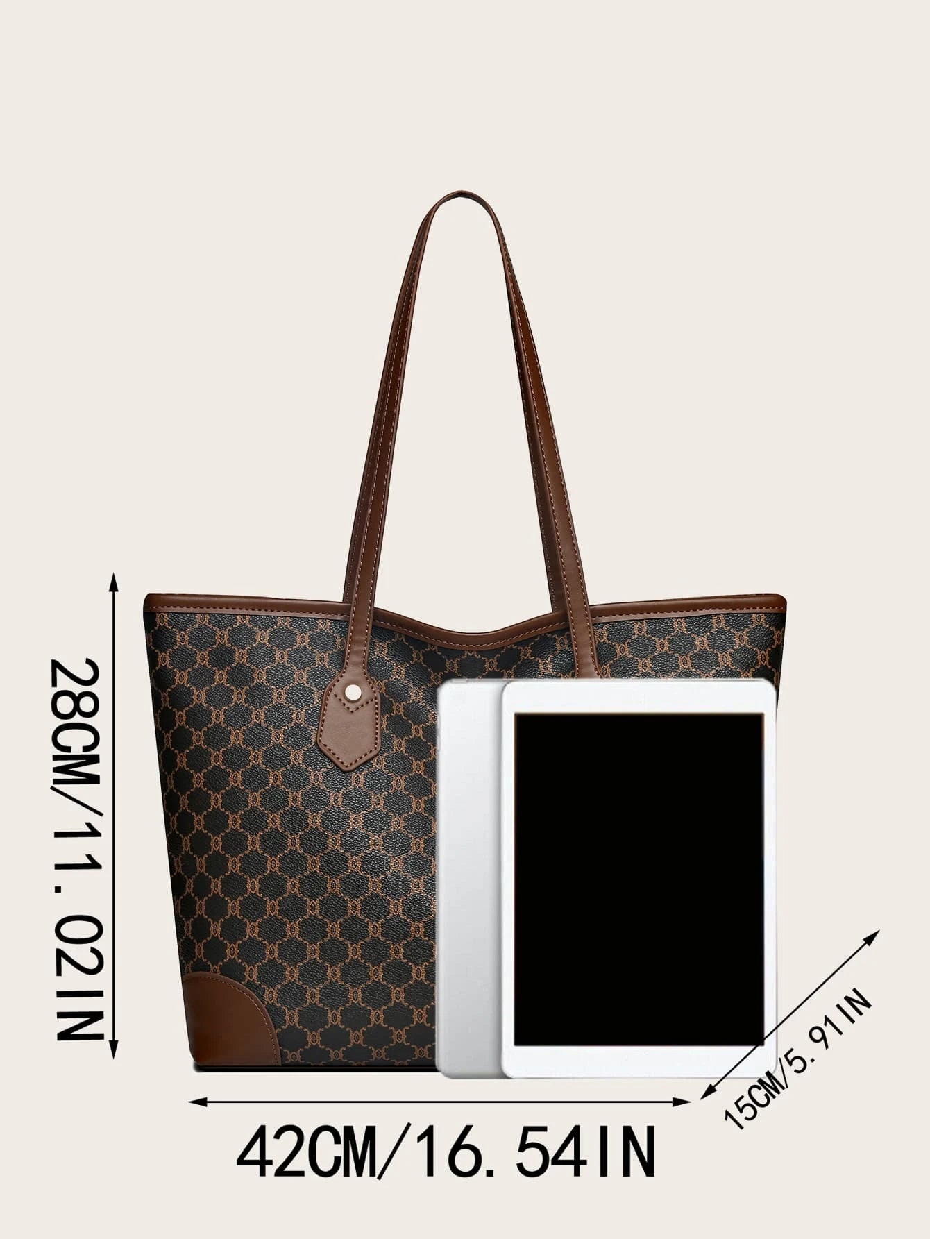 Sac fourre-tout à épaule motif géométrique - Vogalia