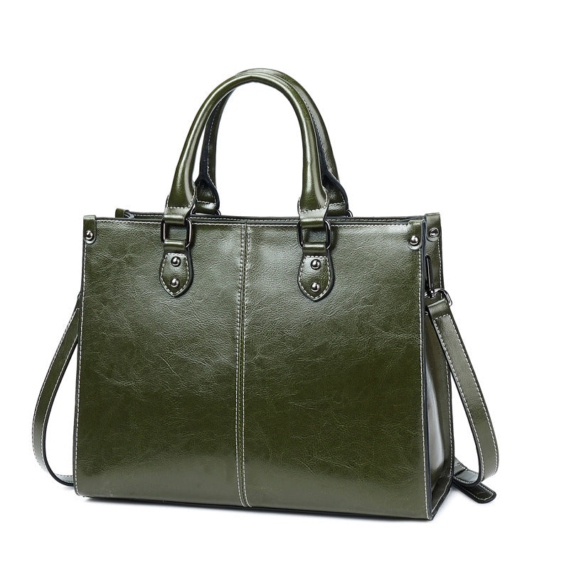 Sac à main femme cuir ciré – coutures élégantes