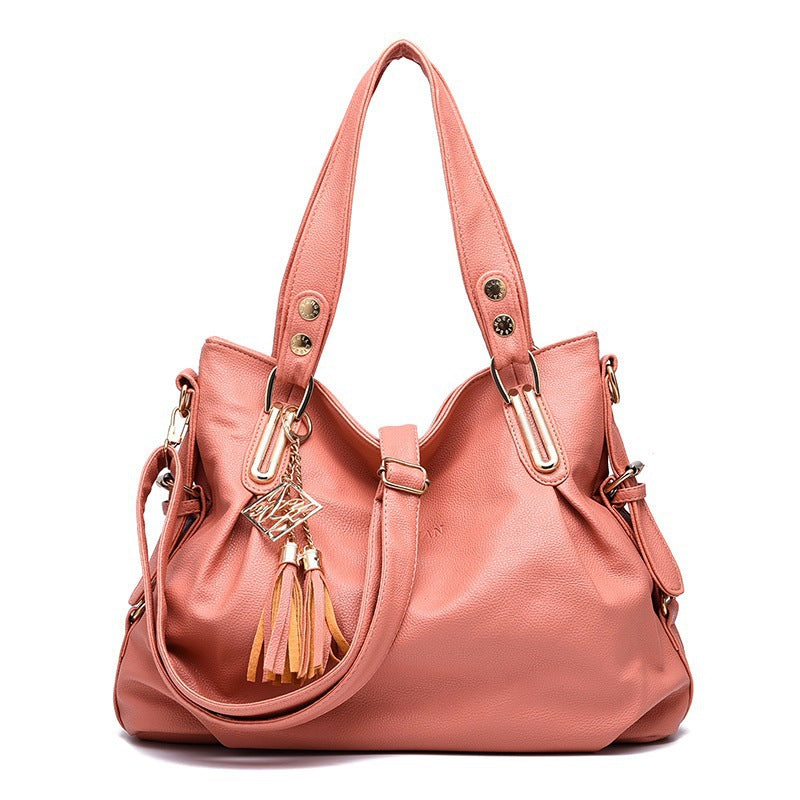 Sac cuir épaule rose