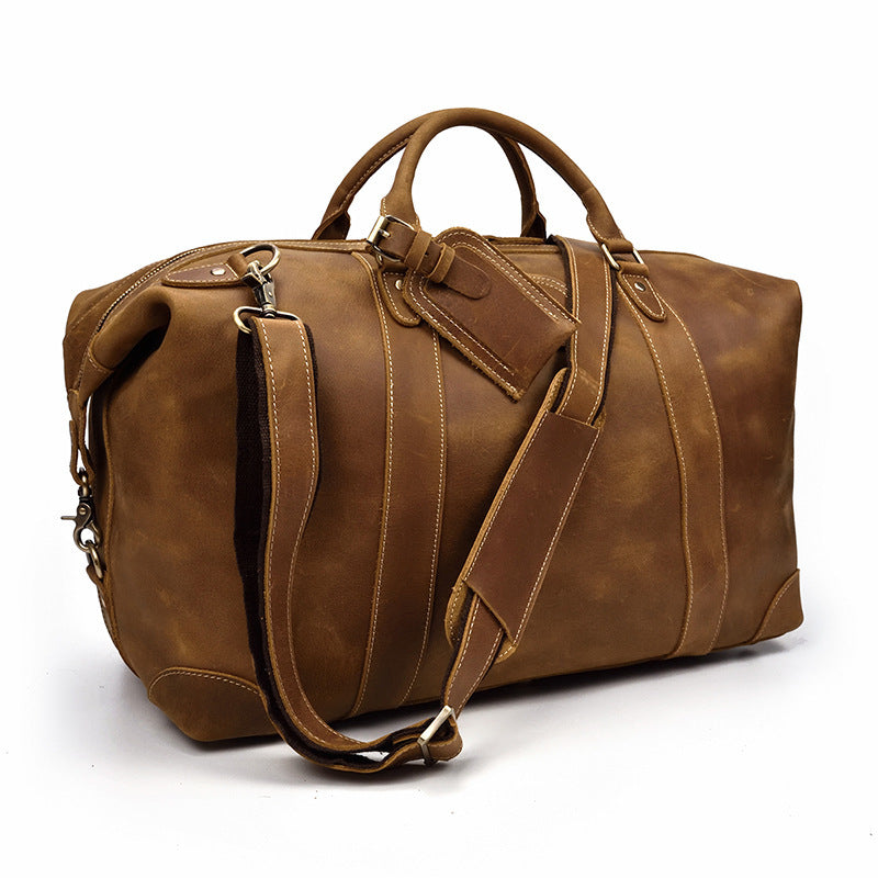 Sac de voyage en cuir Crazy Horse – Grande capacité, cuir premium