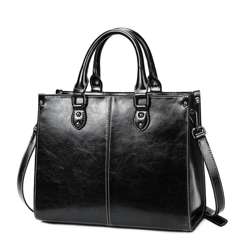 Sac à main femme cuir ciré – coutures élégantes