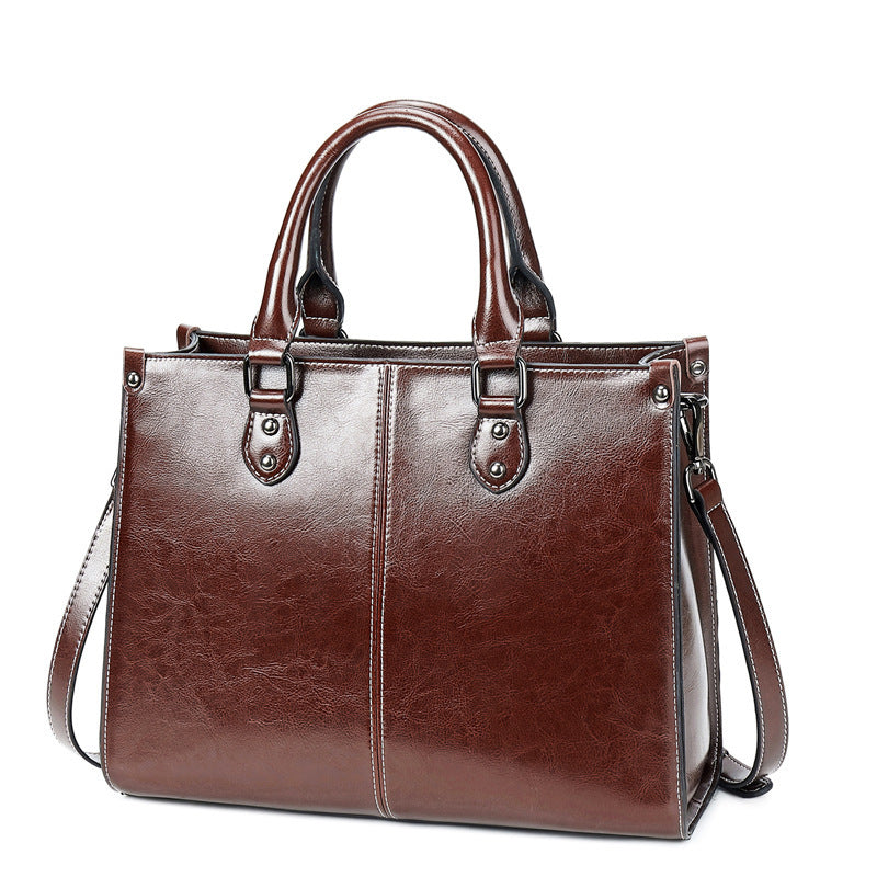 Sac à main femme cuir ciré – coutures élégantes