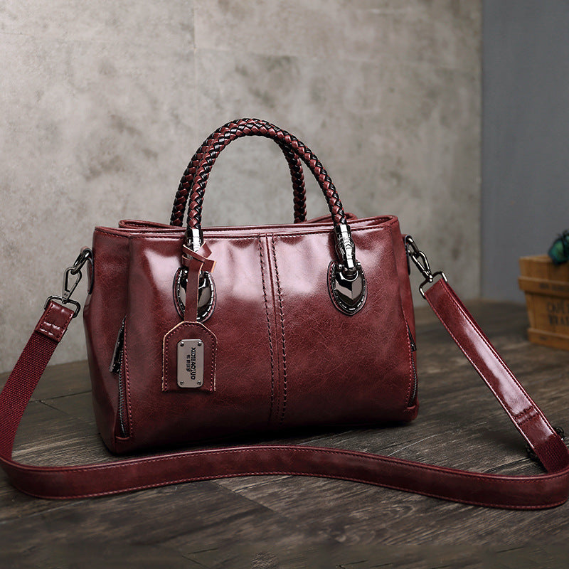 Sac à main grande capacité Style coréen tissé PU