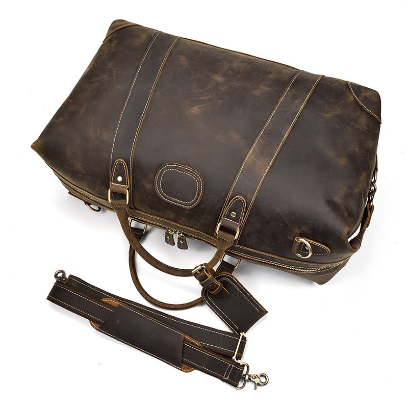 Sac de voyage en cuir Crazy Horse – Grande capacité, cuir premium