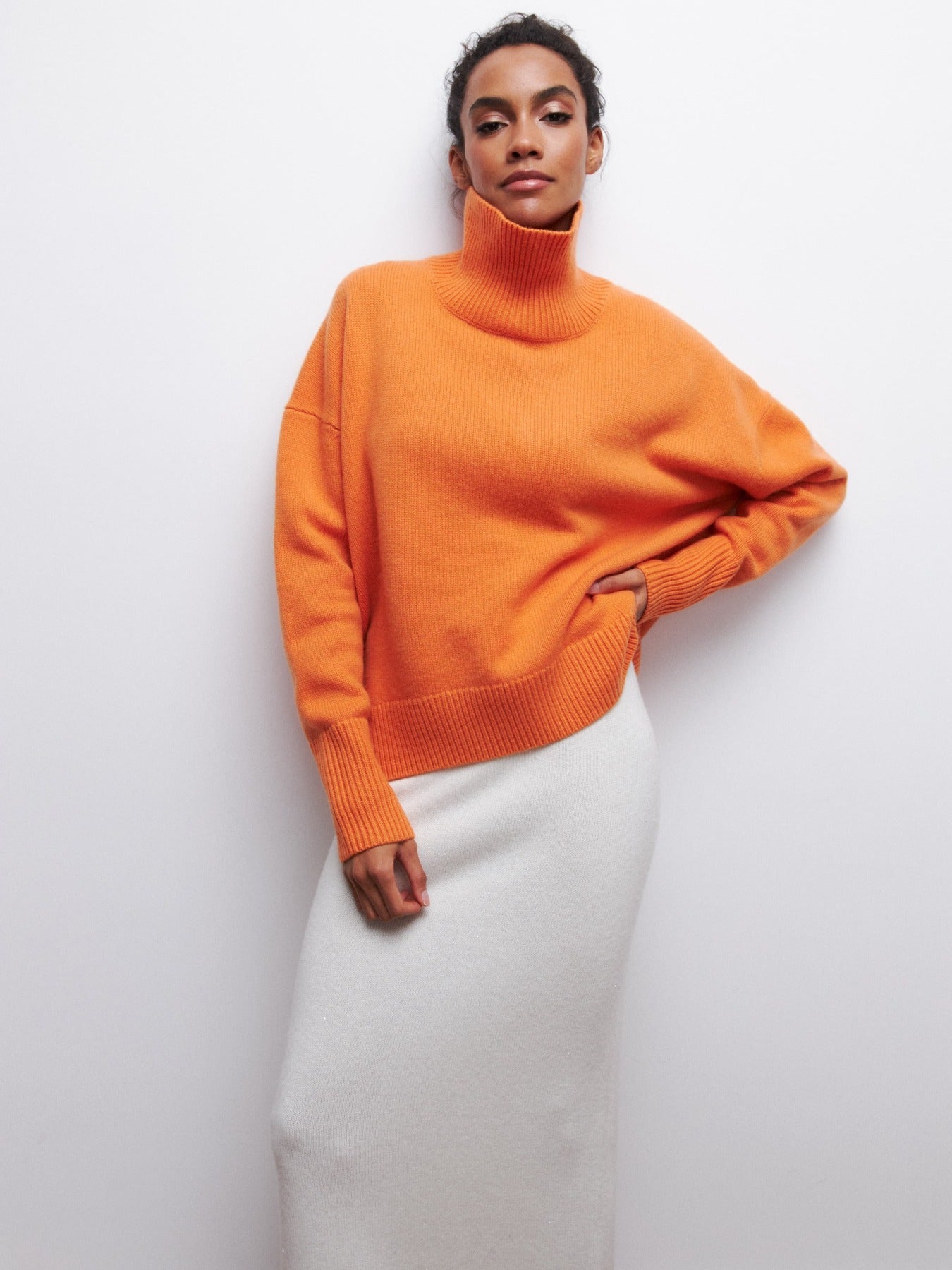 Pull en coton surdimensionné avec col roulé