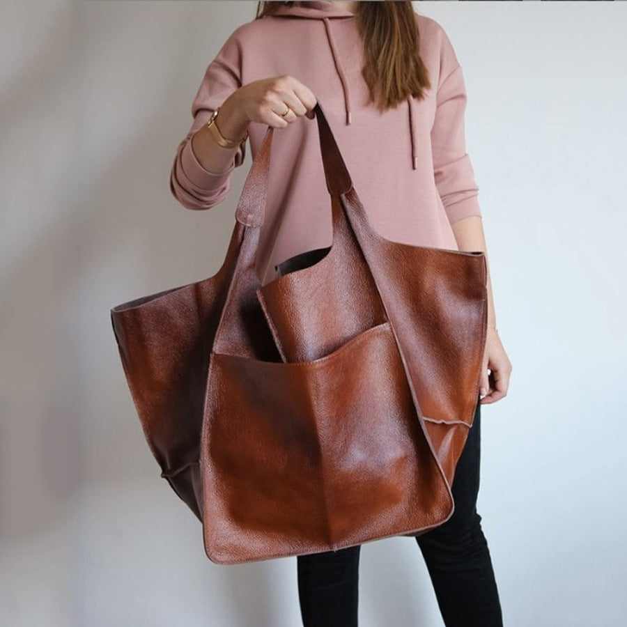 Vogalia Sac à main de grande capacité en cuir souple