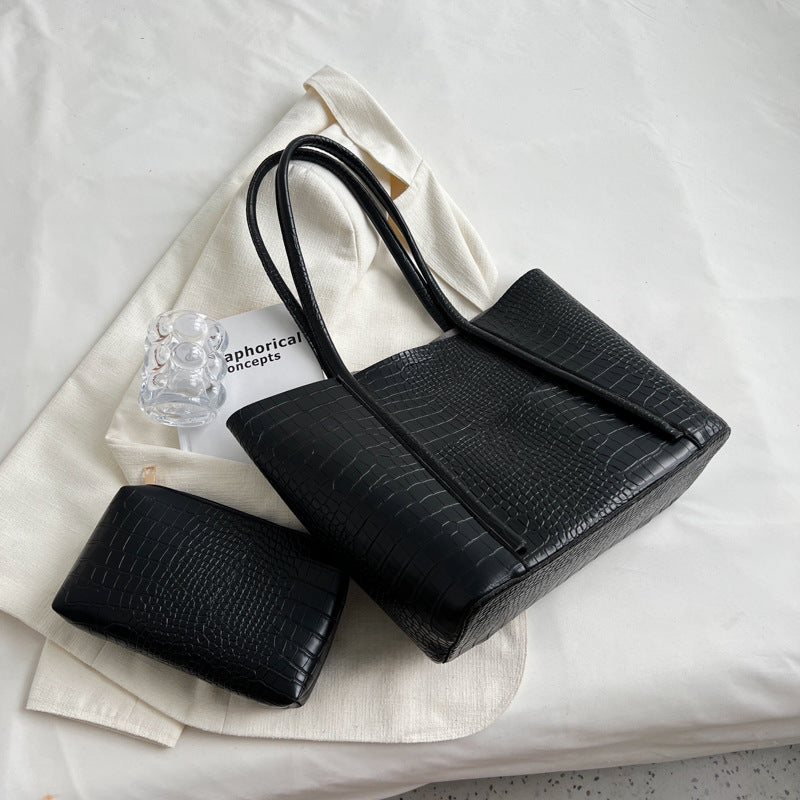 Grand Sac Tote Femme Cuir PU Gaufré