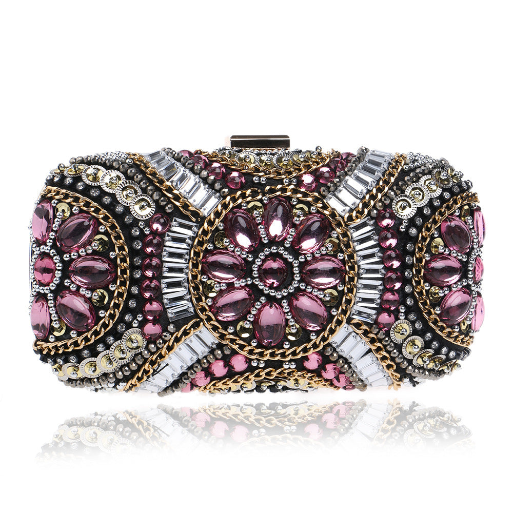 Pochette Soirée Perles Strass - Sac Clutch Femme