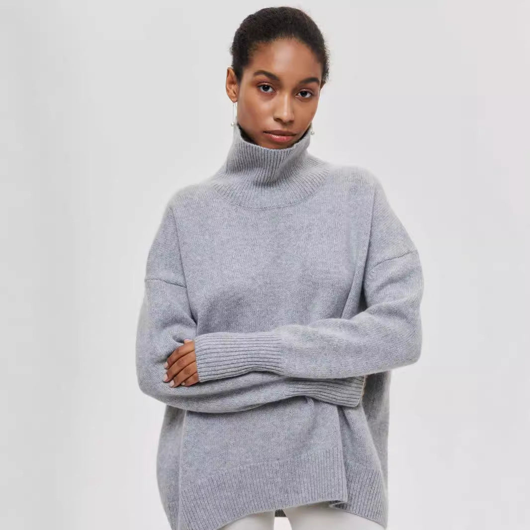 Pull en coton surdimensionné avec col roulé