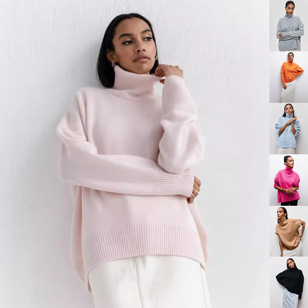 Pull en coton surdimensionné avec col roulé