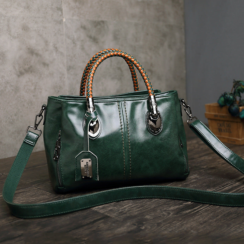 Sac à main grande capacité Style coréen tissé PU