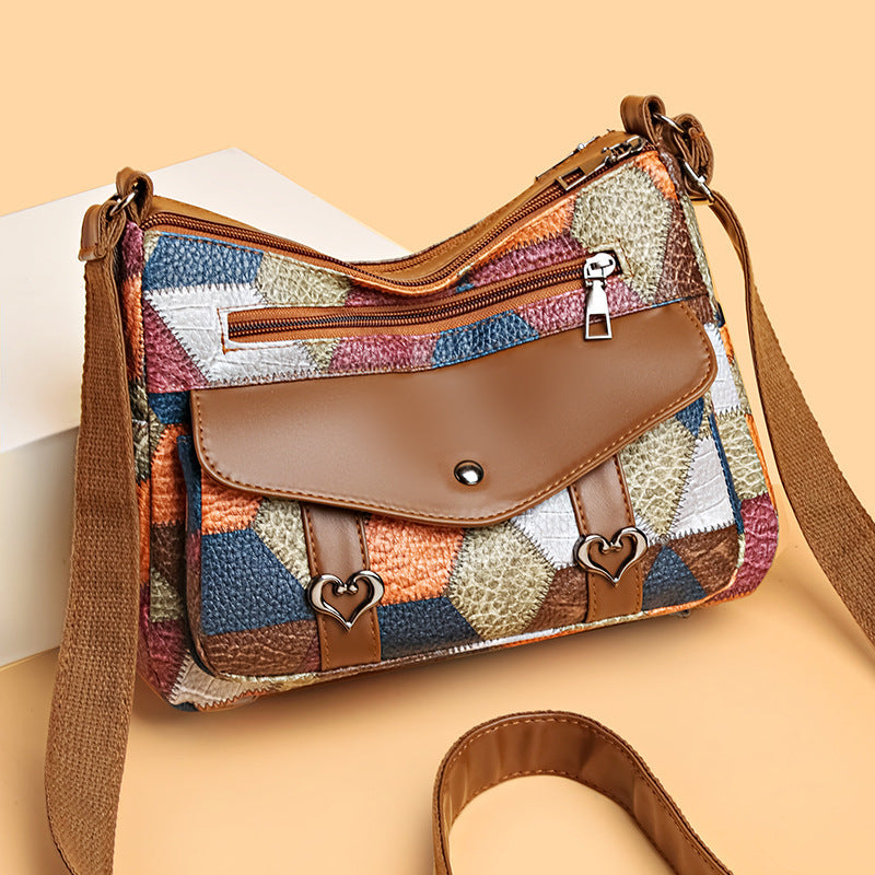 Women's Retro Patchwork Shoulder Bag - Bohemian Chic Style 2025