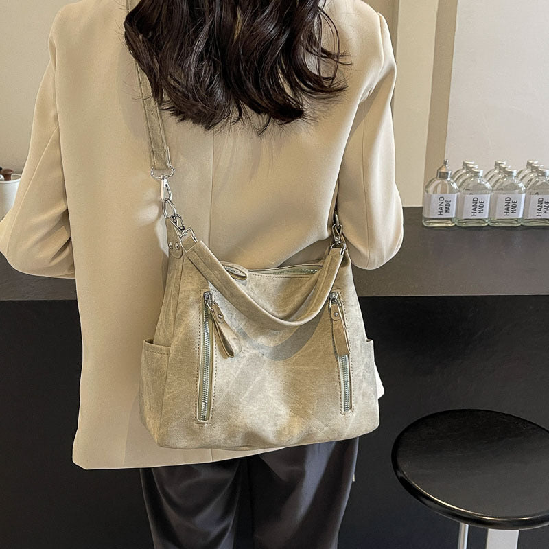 Large Capacity Women's Shoulder Bag - Simple Fashion, Durable PU