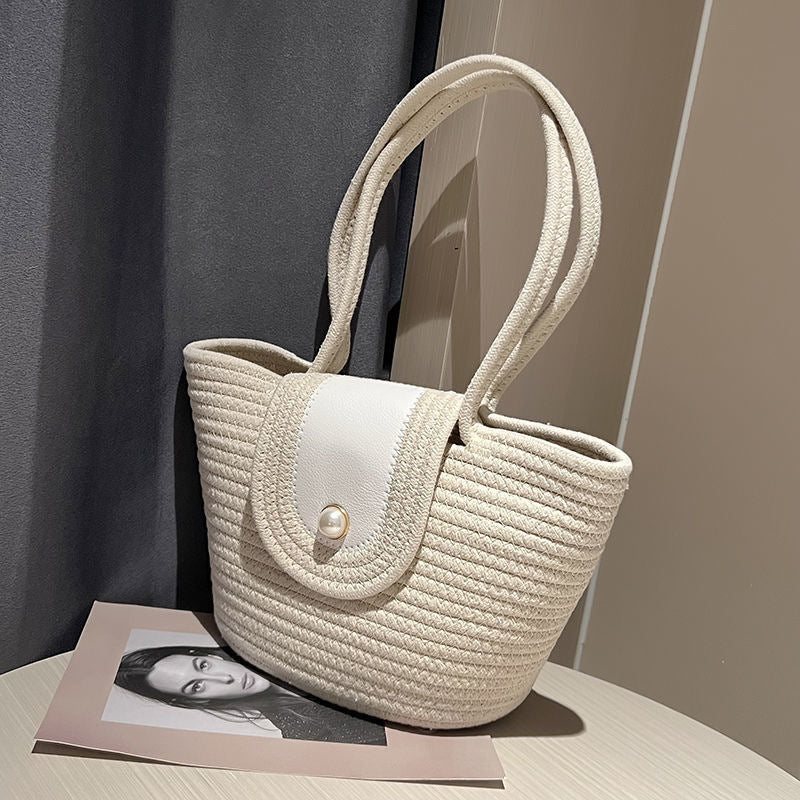 Tote Bag Corde Grande Capacité Bohème Naturel