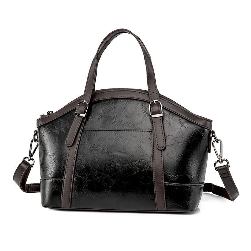 Vogalia Sac bandoulière rétro femme en cuir souple – Grande capacité