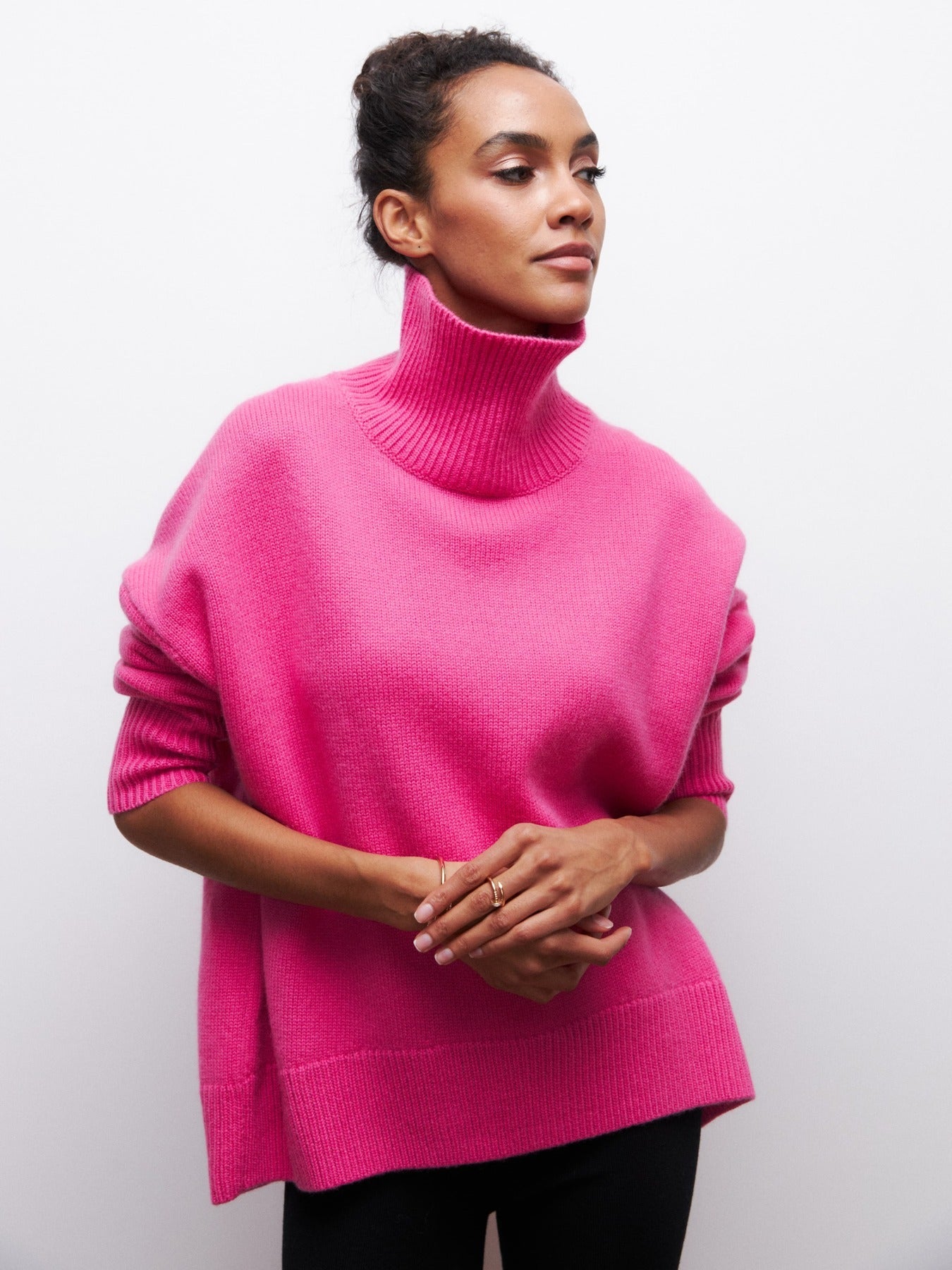 Pull en coton surdimensionné avec col roulé