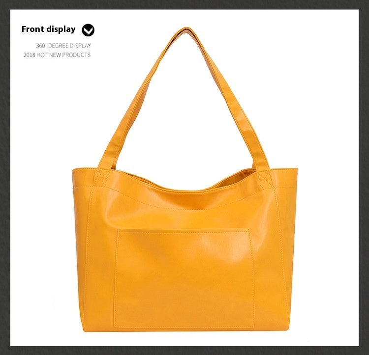 Sac à bandoulière en cuir rétro ciré d’huile – Grande capacité