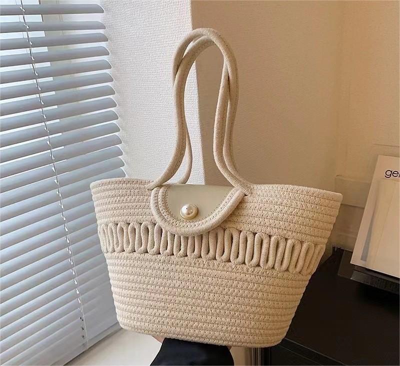 Tote Bag Corde Grande Capacité Bohème Naturel