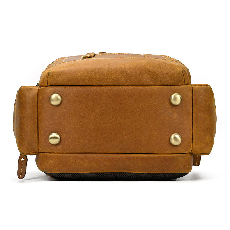 Sac à dos en cuir pour hommes rétro de grande capacité multi-poche - Vogalia