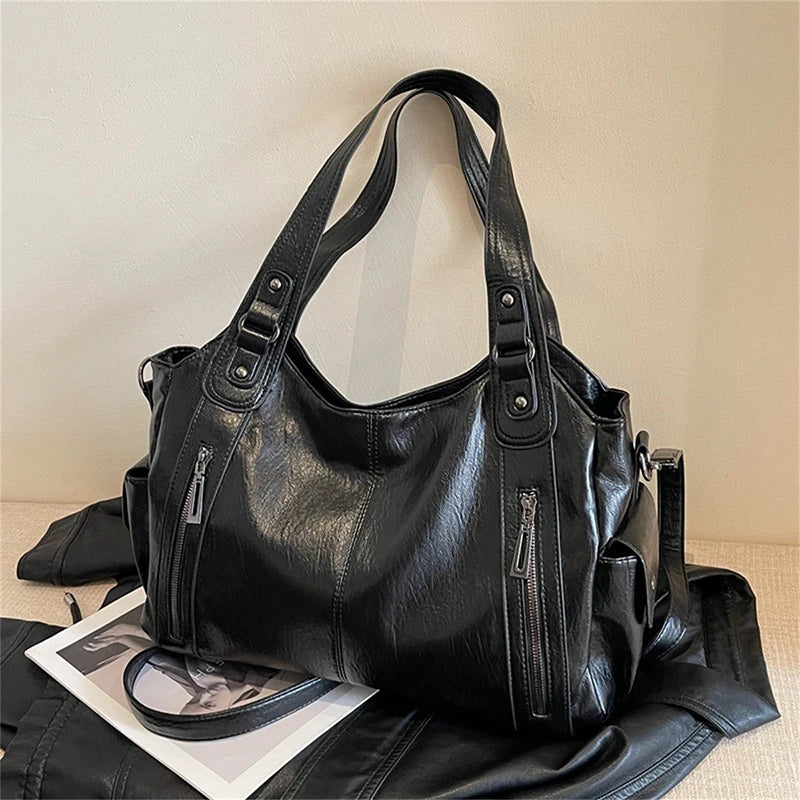Vintage Women's Handbag - Large Shoulder & Crossbody Tote Bag