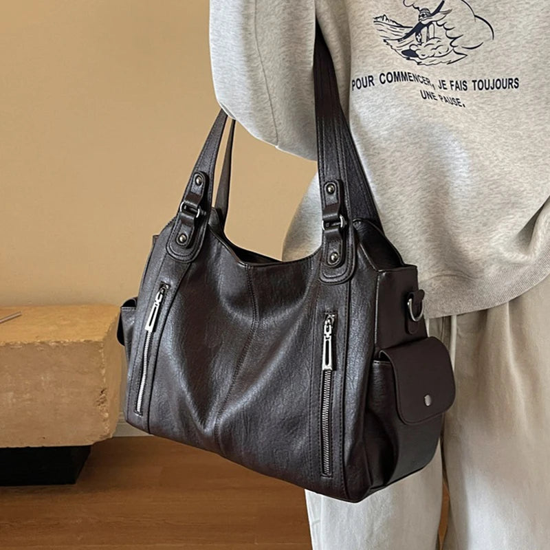 Vintage Women's Handbag - Large Shoulder & Crossbody Tote Bag