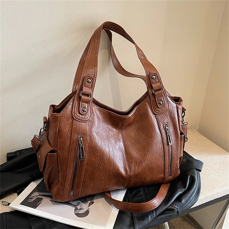Vintage Women's Handbag - Large Shoulder & Crossbody Tote Bag