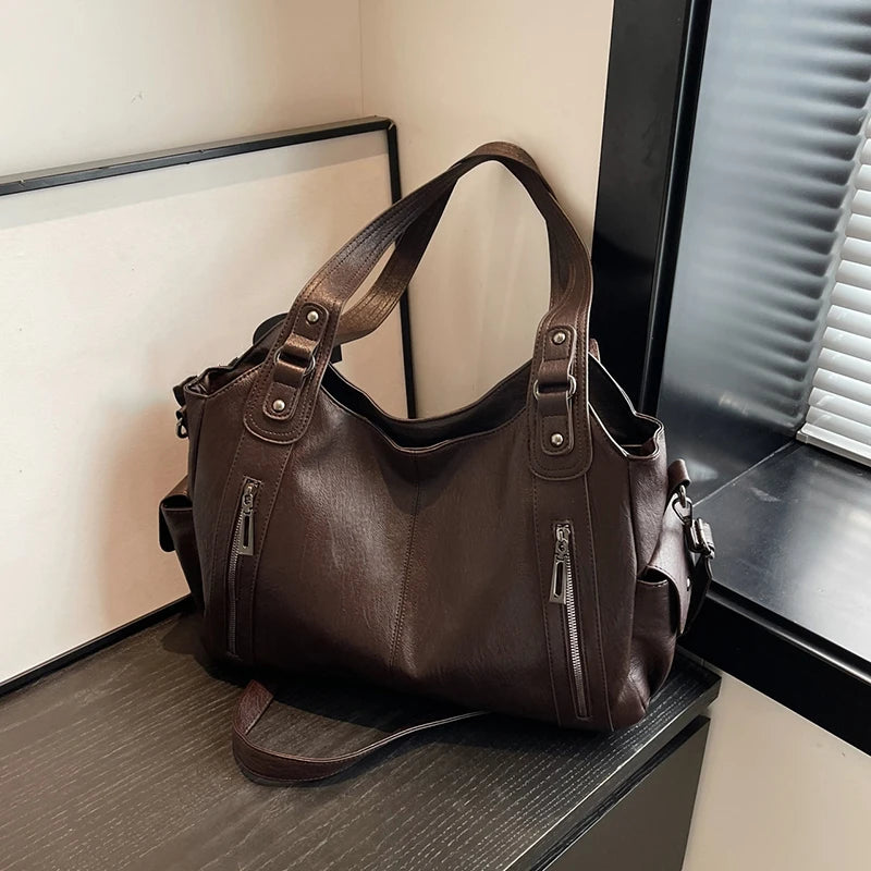 Vintage Women's Handbag - Large Shoulder & Crossbody Tote Bag