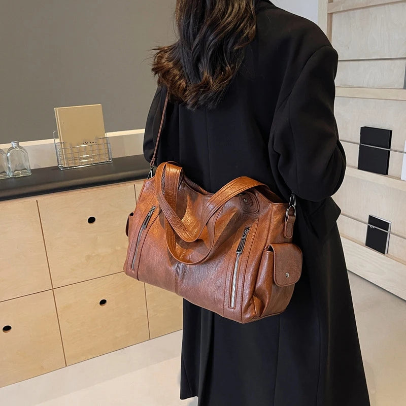 Vintage Women's Handbag - Large Shoulder & Crossbody Tote Bag
