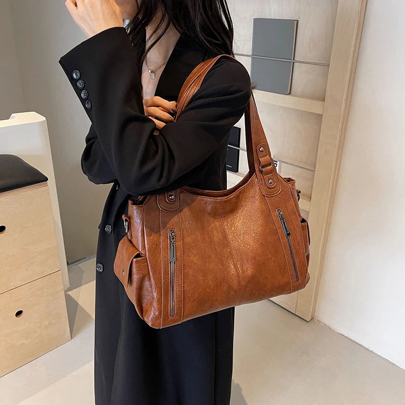 Vintage Women's Handbag - Large Shoulder & Crossbody Tote Bag