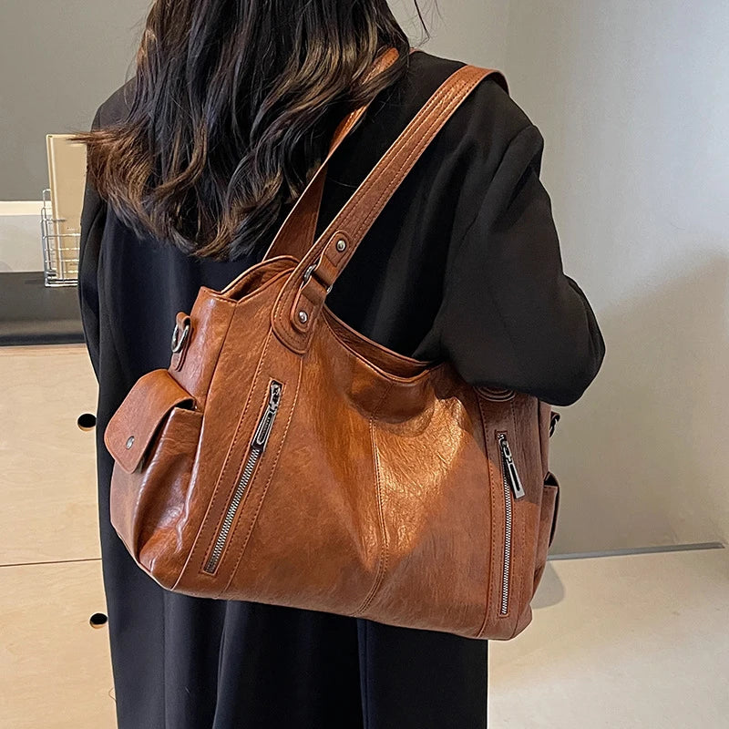 Vintage Women's Handbag - Large Shoulder & Crossbody Tote Bag