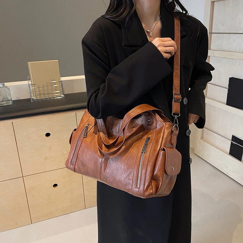 Vintage Women's Handbag - Large Shoulder & Crossbody Tote Bag