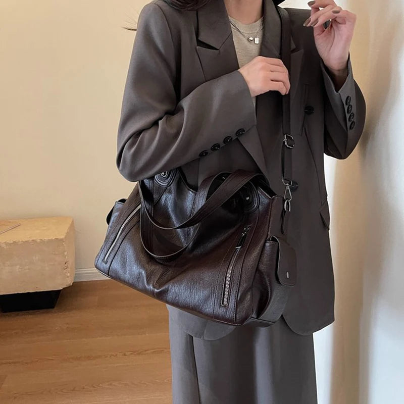 Vintage Women's Handbag - Large Shoulder & Crossbody Tote Bag