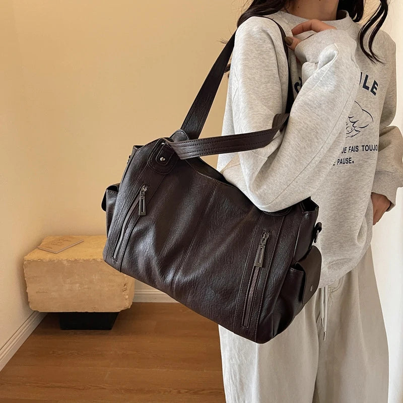 Vintage Women's Handbag - Large Shoulder & Crossbody Tote Bag