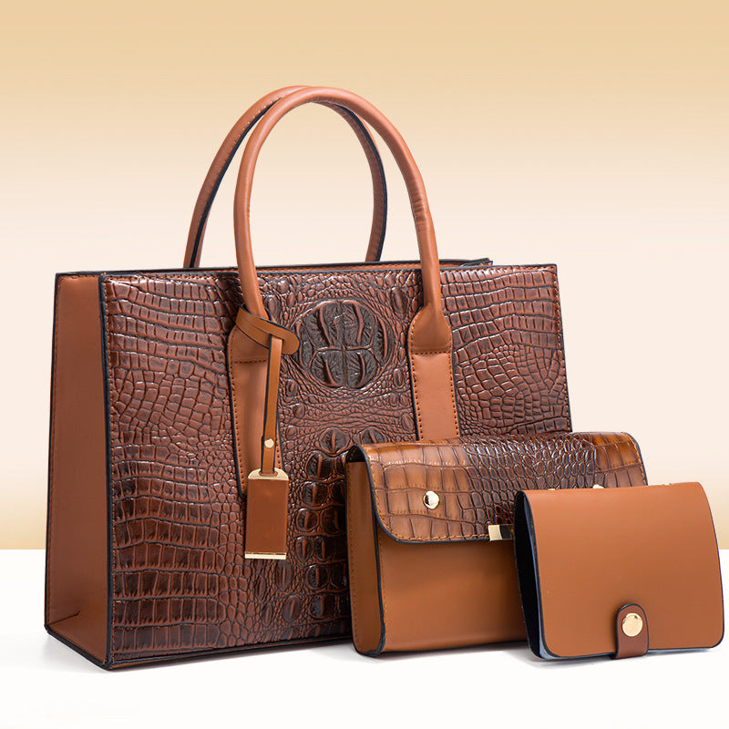 VOGALIA Women's Handbag 3 Pcs - Clutch + Shoulder Strap + Shoulder Bag