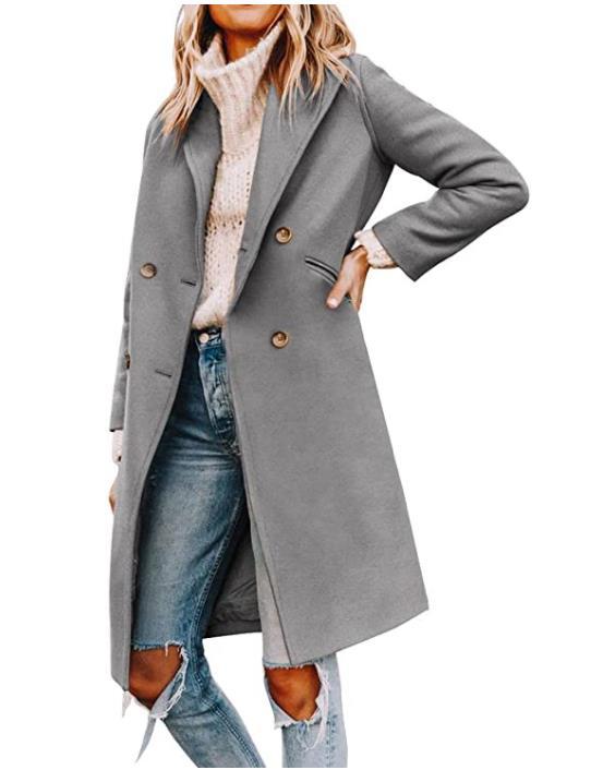 Della manteau détail col fourrure slim