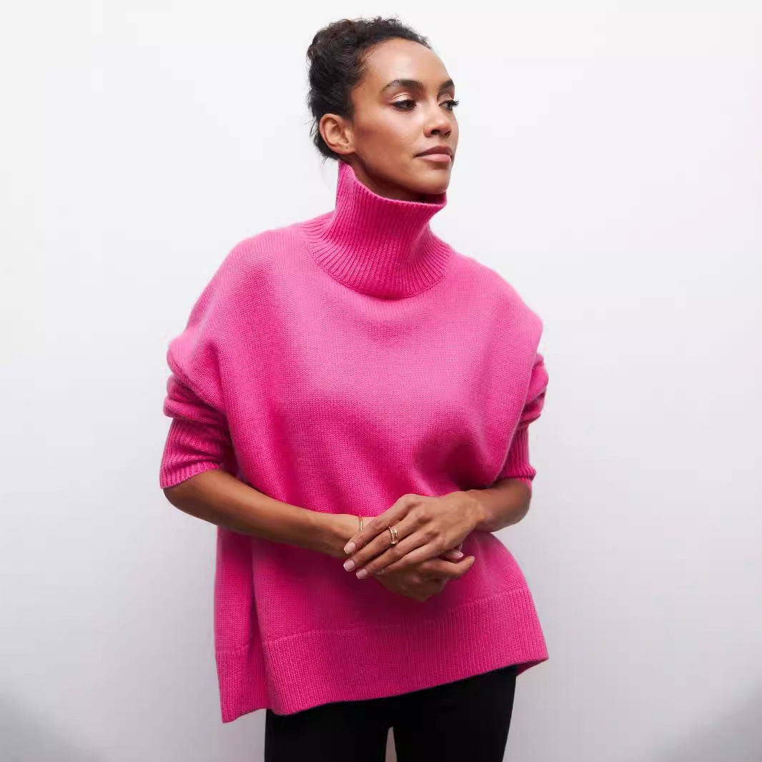 Pull en coton surdimensionné avec col roulé