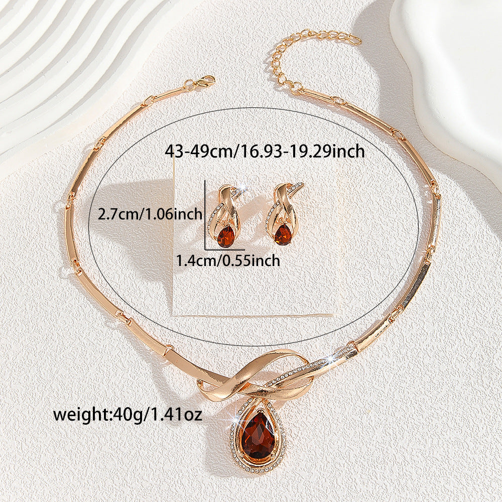 Parure Bijoux Femme Collier Boucles d'Oreilles