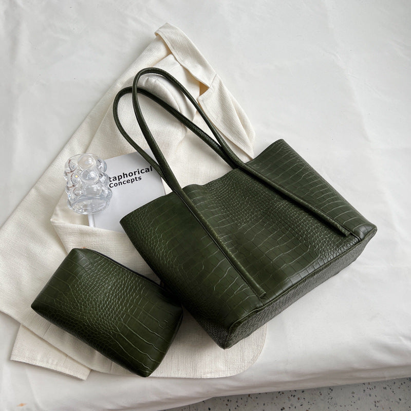 Grand Sac Tote Femme Cuir PU Gaufré
