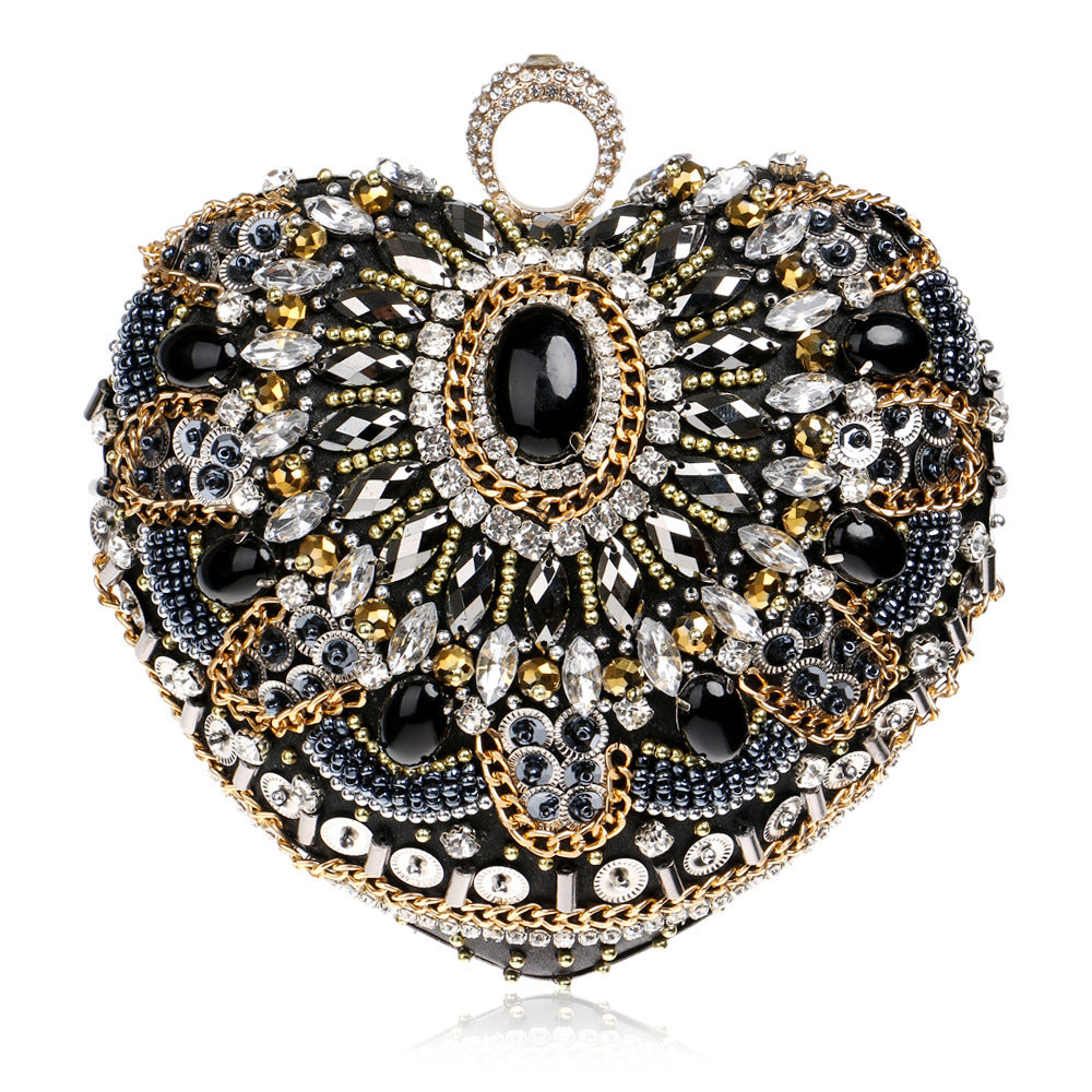 Pochette Soirée Perles Strass - Sac Clutch Femme