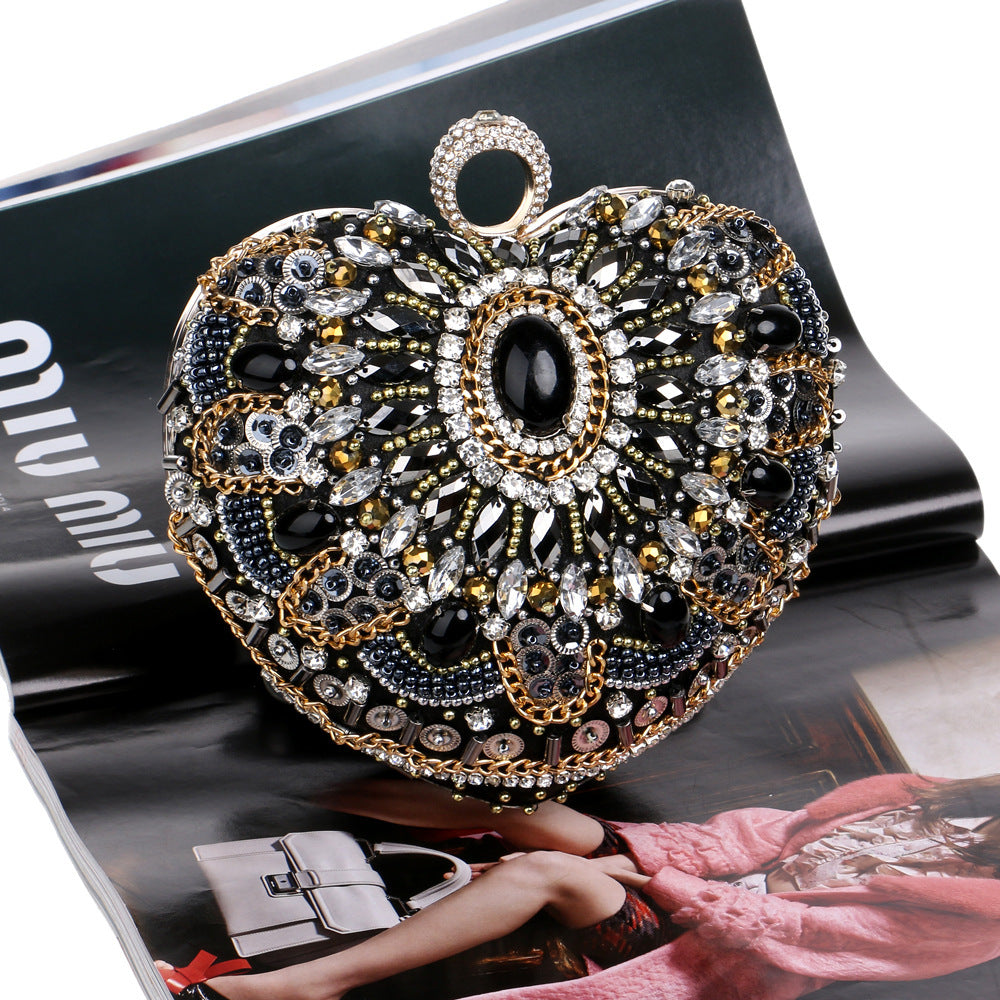 Pochette Soirée Perles Strass - Sac Clutch Femme