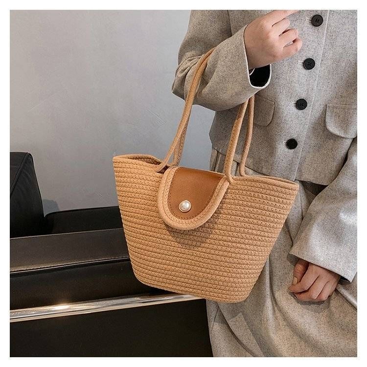 Tote Bag Corde Grande Capacité Bohème Naturel