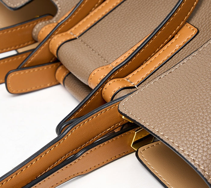 Sac à main en cuir à blocs de couleurs - Vogalia