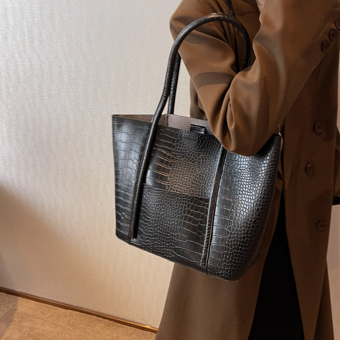 Grand Sac Tote Femme Cuir PU Gaufré